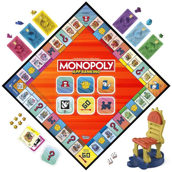 Jocul Monopoly App Banking este primul joc Monopoly asistat de aplicatie pentru operatiuni bancare usoare mini-jocuri si multe altele In acest joc de societate usor de jucat pentru copii jucatorii se bucura de clasicul joc Monopoly pe tabla dar aplicatia este Bancherul si Banca Fara bani sau numaratoare Pentru a incepe descarca aplicatia Monopoly App Banking descarcare gratuita  se pot aplica tarife de date si achizitii in aplicatie si plaseaza un dispozitiv inteligent in suportul 