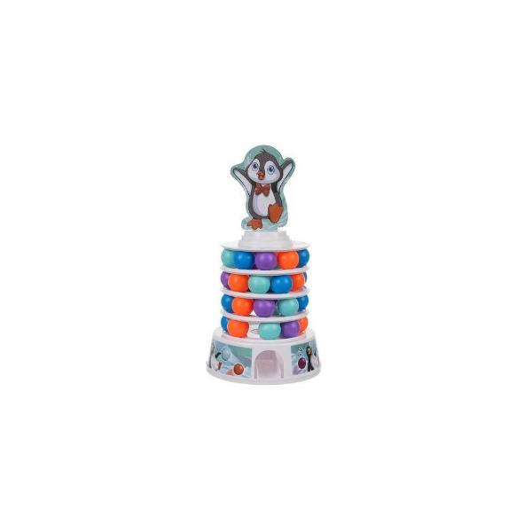 Un joc captivant distractiv si educativ  Pinguin pe Turn este alegerea ideala pentru copiii care adora provocarile Acest joc de indemanare si echilibru ii ajuta pe cei mici sa-si dezvolte coordonarea mana-ochi rabdarea si precizia  oferindu-le in acelasi timp o experienta interactiva si plina de rasete Cum se joaca Copiii trebuie sa construiasca un turn din bile colorate  folosind cele 3 baze circulare incluse si sa aseze pinguinul in varf  fara sa il doboare La fiecare tura se 