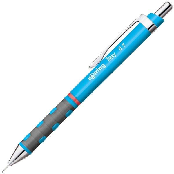 Creion mecanic realizat in designul clasic Rotring potrivit pentru o dimensiune a minei de 07 mm Corpul creionului este realizat din material plastic de foarte buna calitate si este prevazut cu grip ergonomic cu insertii din cauciuc ceea ce asigura o scriere comoda si usoara Varful si accesoriile creionului sunt realizate din metal Creionul este prevazut cu o radiera incorporata protejata de un capacel cromat