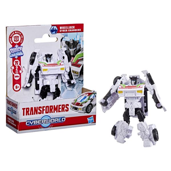 Transformers CYBERWORLD robot convertibil In Transformers CYBERWORLD copiii decid ce se intampla  si totul incepe cu jucarii minunate precum figurinele Cyber Changers Aceasta jucarie Transformers de 10 cm se transforma din modul robot in modul alternativ si este suficient de simpla pentru copiii cu varsta de 6 ani si peste Ofera copiilor un plus de inspiratie pentru povestiri cu jucariile CYBERWORLD suplimentare fiecare vanduta separat in functie de disponibilitate si descopera personaje 