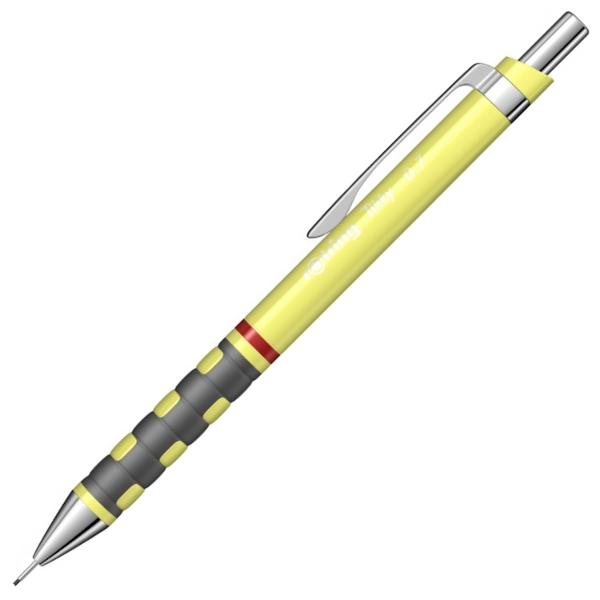 Creion mecanic realizat in designul clasic Rotring potrivit pentru o dimensiune a minei de 07 mm Corpul creionului este realizat din material plastic de foarte buna calitate si este prevazut cu grip ergonomic cu insertii din cauciuc ceea ce asigura o scriere comoda si usoara Varful si accesoriile creionului sunt realizate din metal Creionul este prevazut cu o radiera incorporata protejata de un capacel cromat