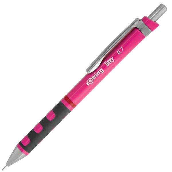 Creion mecanic realizat in designul clasic Rotring potrivit pentru o dimensiune a minei de 07 mm Corpul creionului este realizat din material plastic de foarte buna calitate si este prevazut cu grip ergonomic cu insertii din cauciuc ceea ce asigura o scriere comoda si usoara Varful si accesoriile creionului sunt realizate din metal Creionul este prevazut cu o radiera incorporata protejata de un capacel cromat
