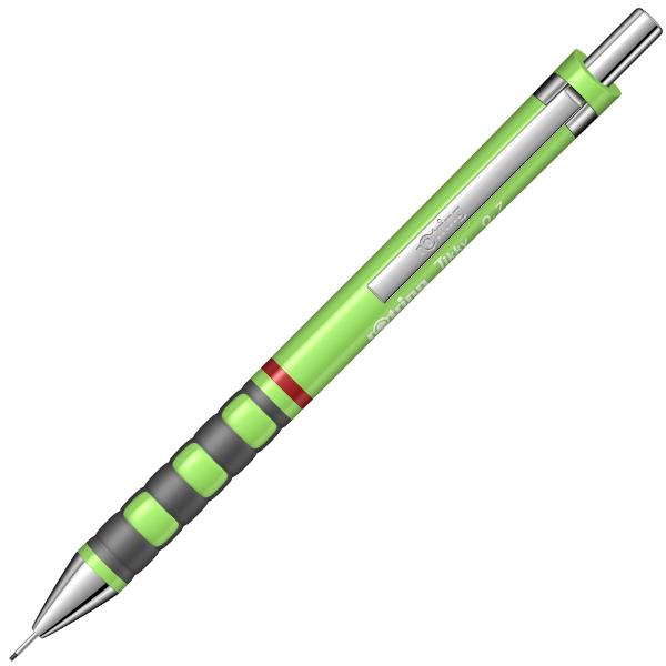 Creion mecanic realizat in designul clasic Rotring potrivit pentru o dimensiune a minei de 07 mm Corpul creionului este realizat din material plastic de foarte buna calitate si este prevazut cu grip ergonomic cu insertii din cauciuc ceea ce asigura o scriere comoda si usoara Varful si accesoriile creionului sunt realizate din metal Creionul este prevazut cu o radiera incorporata protejata de un capacel cromat