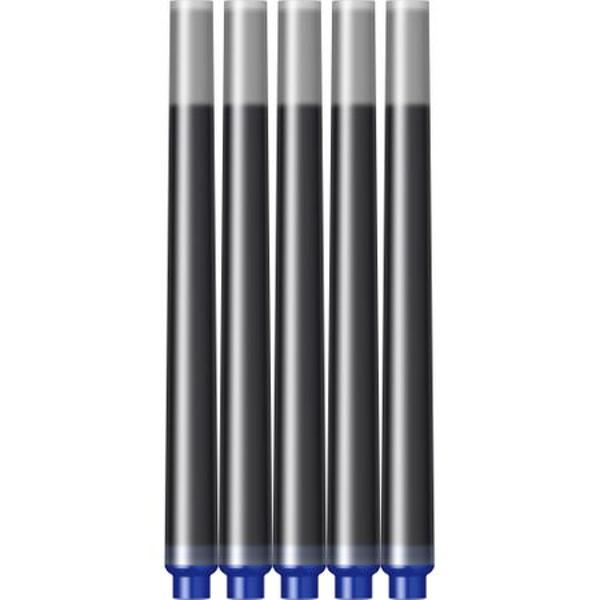 Cerneala permanenta de culoare albastra nu se sterge cu pic cu uscare rapida pe baza de pigmentContine - Cartus maxi-5 bucati- Cutie ambalaj originalaConsumabilele Parker au termen de valabilitate doi ani de la data fabricarii