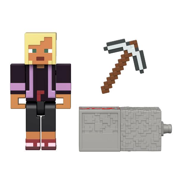 Creeaza exploreaza si supravietuieste cu figurile Minecraft Aceste figurine de actiune au fost create in mod autentic folosind designul pixelat al jocului video asa ca sunt grozave pentru joc si afisare Articulatiile mobile permit personajelor emblematice sa atinga ipostaze de actiune Fiecare figurina vine cu o piesa Build A Portal Jucatorii le pot colecta pe toate pentru a construi un portal complet Minecraft End care este de doua ori mai inalt decat figura Este un cadou grozav pentru 
