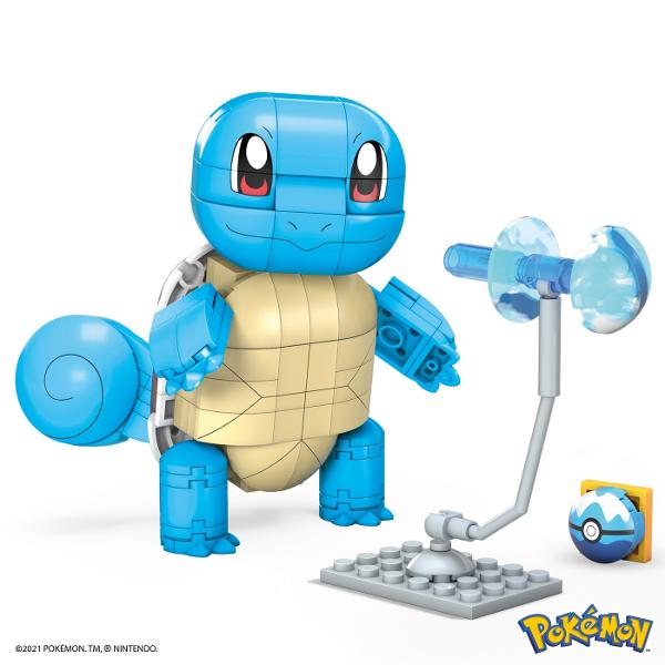 1 figurina Pokemon construibila cu o dimensiune mai mare Alegeti dintre personaje precum Charmander Mew si Meowth fiecare vandut separat Fiecare Pokemon vine cu propriul accesoriu tematic Ideale pentru varsta de 7 ani in sus aceste jucarii de constructie ofera experiente de constructie si joaca pentru a dezvolta creativitatea si abilitatile de rezolvare a problemelor Acest pachet contine Squirtle