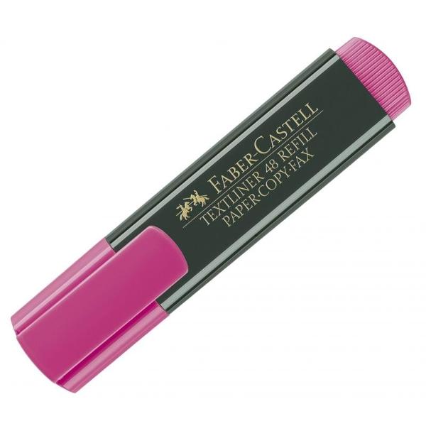 Textmarkerul roz Faber-Castell 1548 adauga un plus de vizibilitate si stil notitelor tale Varful tesit iti permite sa evidentiezi cu linii de diferite grosimi iar cerneala pe baza de apa se usuca rapid Este reincarcabil practic si durabil ideal pentru scoala birou sau acasa