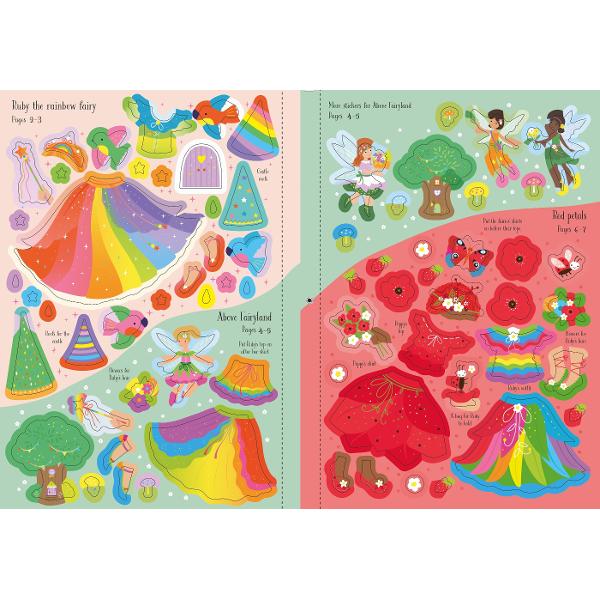 Follow Ruby the Rainbow Fairy as she flutters around Fairyland in this enchanting sticker bookThere are lots of magical scenes to decorate from an orange grove and yellow meadow to painting rainbows in the sky With over 200 stickers of outfits animals and flowers to dress the dolls and decorate the pages- The number 1&nbsp;bestselling sticker series&nbsp;with characters to dress and colourful scenes to decorate-&nbsp;Over 200 