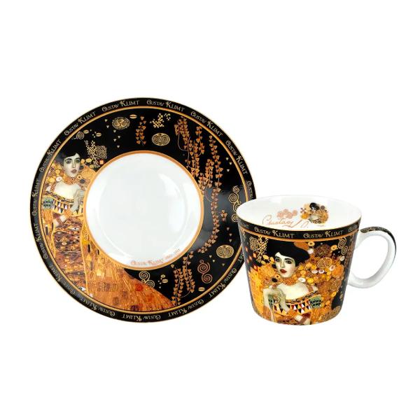 Savureaza espresso-ul cu stil cu aceasta ceasca din portelan fin inspirata din celebrul tablou &bdquo;Adele&rdquo; al lui Gustav Klimt Designul elegant si artistic transforma fiecare moment de cafea intr-o experienta vizuala si gustativa deosebitaMaterial premium&nbsp;Portelan de inalta 