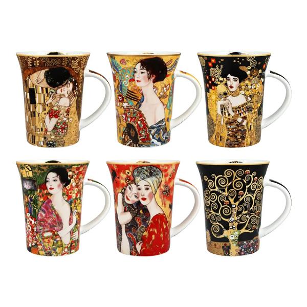 Savureaza bauturile calde cu stil cu acest set de 6 cani din portelan inspirate de operele lui Gustav Klimt Fiecare cana imbina&nbsp;design artistic&nbsp;cu&nbsp;functionalitate oferind o experienta eleganta la fiecare folosirestrong 