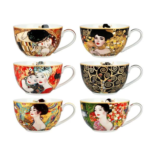 Savureaza cafeaua sau ceaiul intr-un stil artistic cu acest set de 6 cesti din portelan inspirate de operele lui Gustav Klimt Fiecare ceasca combina&nbsp;design elegant&nbsp;si&nbsp;functionalitate oferind o experienta vizuala si gustativa deosebitap data-start395 