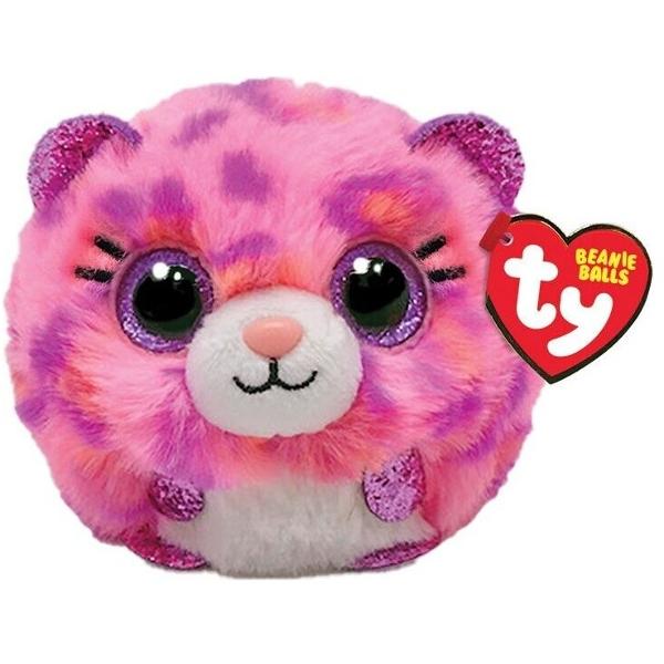 Jucarie de plus TY Beanie Balls - TOPAZ leopard roz TY42541