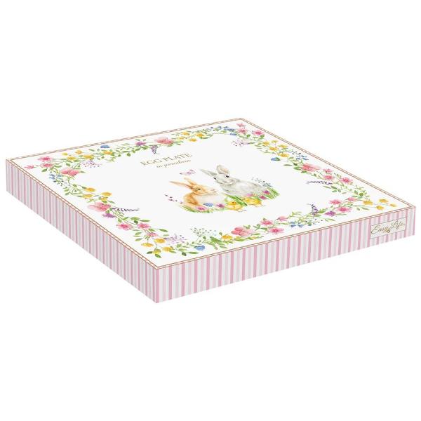 Completeaz&259; mesele festive cu acest platou din por&539;elan pentru 6 ou&259; din colec&539;ia&nbsp;Happy Easter&nbsp;de la&nbsp;Easy Life Decorul vesel &537;i prim&259;v&259;ratic prezint&259; iepura&537;i juc&259;u&537;i pe fundal alb &icirc;nconjura&539;i de 