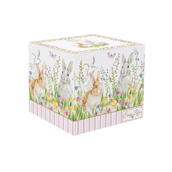 &Icirc;nc&acirc;nt&259;-&539;i momentele de relaxare cu aceast&259; can&259; din por&539;elan din colec&539;ia&nbsp;Happy Easter&nbsp;de la&nbsp;Easy Life Decorat&259; cu iepura&537;i juc&259;u&537;i pe fundal alb &icirc;nconjura&539;i de iarb&259; &537;i flori 