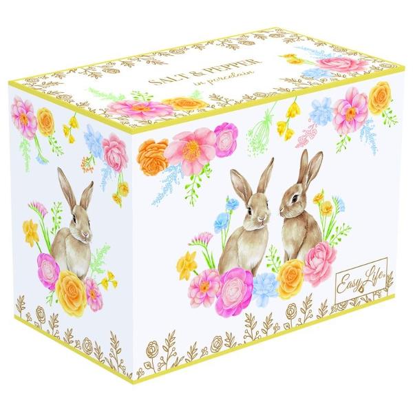 Adaug&259; un strop de elegan&539;&259; mesei tale cu acest set din por&539;elan pentru sare &537;i piper din colec&539;ia&nbsp;Tres Jolie&nbsp;de la&nbsp;Easy Life Micu&539; &537;i delicat setul este decorat cu un iepura&537; simpatic &537;i flori decorative multicolore 