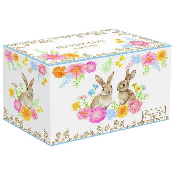 Completeaz&259; decorul mesei tale de prim&259;var&259; sau de Pa&537;te cu acest set de dou&259; suporturi din por&539;elan pentru ou&259; din colec&539;ia&nbsp;Tres Jolie&nbsp;de la&nbsp;Easy Life Fiecare suport are un design delicat alb decorat cu un iepura&537; 