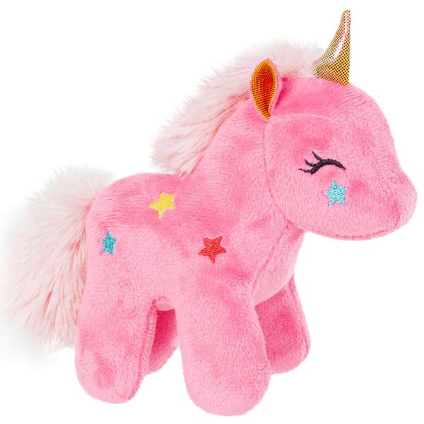 Acest unicorn de plus este creat pentru a aduce magie in fiecare clipa de joaca Fin la atingere si atent lucrat devine rapid jucaria preferata a copiilor datorita designului sau fermecator Detaliile brodate precum stelutele delicate si expresia blanda ii ofera o nota calda si prietenoasa invitand la joaca imaginativa sau la momente linistite de relaxare Cornul stralucitor adauga un accent fantasy transformand fiecare poveste intr-o aventura plina de farmec Cu o dimensiune de 13 cm 