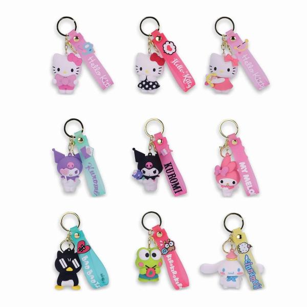 Breloc Hello Kitty Si Prietenii realizat din material plastic rezistent si prevazut cu sistem de prindere metalic tip inel ideal pentru chei ghiozdan sau geanta Figurina are un design colorat detalii atent realizate si un aspect prietenos fiind potrivita atat pentru copii cat si pentru colectionari Accesoriul este ambalat individual in cutie transparenta fiind potrivit pentru a fi oferit cadou sau pentru completarea unei colectii tematice Compact si usor brelocul adauga un plus de 