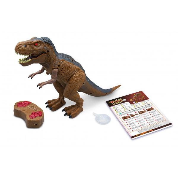 Dinozaur T-Rex 31 cm de jucarie cu telecomanda Membrele sunt articulate si scoate fum pe gura Telecomanda actioneaza pe o raza de 3 mDimensiunile cutiei&nbsp;2270 x 0900 x 2680 cmVarsta recomandata 5 aniBaterii necesita 5 baterii LR06-AA neincluseContinut 1 dinozaur cu telecomanda instructiuniAvertismente Doar pentru copii cu varsta de 5 ani sau mai mari Nu este potrivit pentru copiii mai mici de 3 ani din cauza pieselor mici 