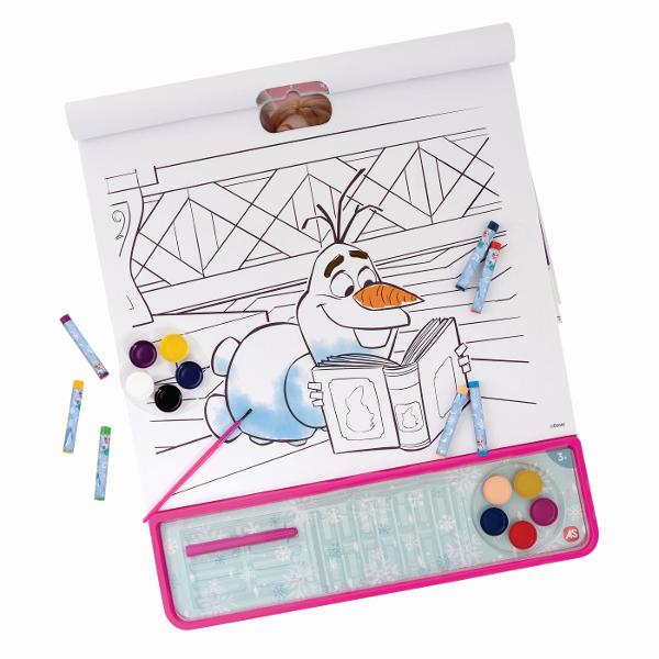Setul creativ Disney Frozen Giga Block 5 in 1 este o alegere completa pentru copiii care iubesc universul Frozen si activitati artistice Inspirat din filmul Disney cu ilustratii colorate ale personajelor indragite setul ofera multiple posibilitati de desen si colorat intr-un singur pachet practic Include carioci creioane colorate acuarele pensula si alte accesorii necesare pentru a crea pline de culoare si imaginatie Compartimentarea inteligenta mentine toate piesele organizate iar 