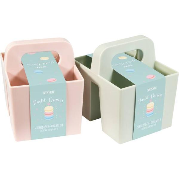 Suport din plastic cu maner pentru instrumente de scris Stylex 24109