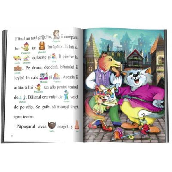 Aceasta editie a fost actualizata pentru a fi compatibila cu nivelul de lectura al copilului Frazele au fost simplificate iar cuvintele dificile au fost inlocuite cu sinonime mai potriviteLucrarea Invat sa citesc prezinta povestea lui &bdquo;Pinocchio&rdquo; si se adreseaza micilor cititori incepatori care abia incep sa citeasca fluentCartea repovestire dupa Carlo Collodi include ilustratii deasupra cuvintelor pentru a usura asocierea cuvant-sens Cartea il va ajuta 