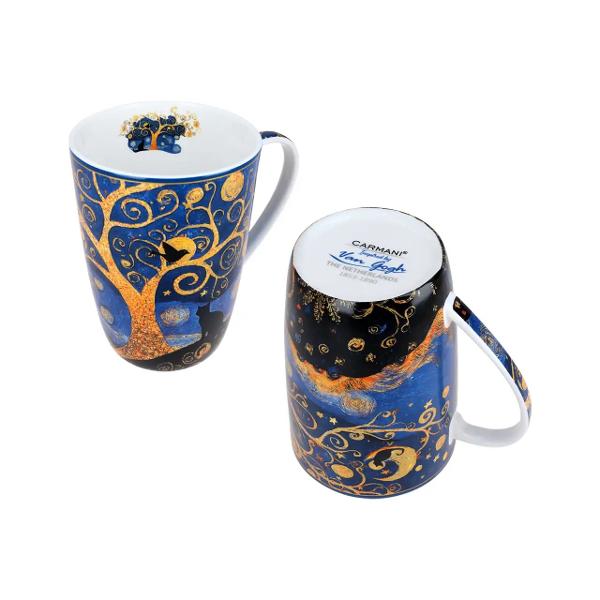 Can&259; elegant&259; din por&539;elan fin cu o capacitate generoas&259; de 600 ml inspirat&259; din stilul inconfundabil al picturilor lui Vincent van Gogh Designul artistic red&259; motive expresive &537;i culori vibrante specifice marelui pictor transform&acirc;nd fiecare moment de savurare a ceaiului &icirc;ntr-o experien&539;&259; plin&259; de inspira&539;ieCana este prev&259;zut&259; cu capac 