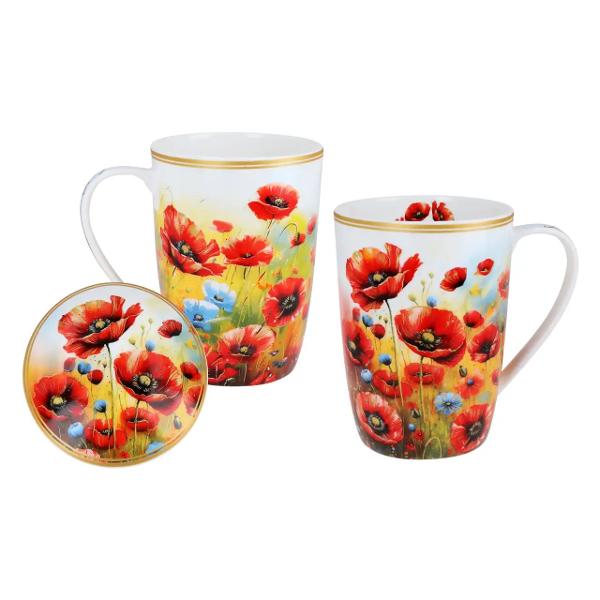 Can&259; elegant&259; din por&539;elan fin cu o capacitate generoas&259; de 600 ml decorat&259; cu un delicat motiv &bdquo;Paji&537;te cu flori&rdquo; semnat de artista Laura Lozano Designul floral plin de culoare &537;i naturale&539;e aduce &icirc;n prim-plan frumuse&539;ea unei paji&537;ti &icirc;nflorite cre&acirc;nd o atmosfer&259; relaxant&259; &537;i plin&259; de prospe&539;imeCana este 