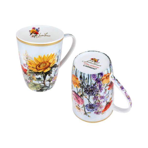 Can&259; elegant&259; din por&539;elan fin cu o capacitate generoas&259; de 600 ml decorat&259; cu un delicat motiv &bdquo;Paji&537;te cu flori&rdquo; semnat de artista Laura Lozano Designul floral plin de culoare &537;i naturale&539;e aduce &icirc;n prim-plan frumuse&539;ea unei paji&537;ti &icirc;nflorite cre&acirc;nd o atmosfer&259; relaxant&259; &537;i plin&259; de prospe&539;imeCana este 