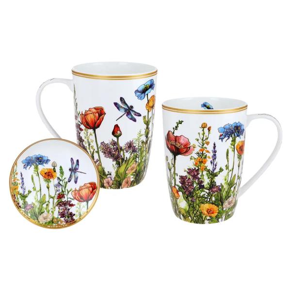 Can&259; elegant&259; din por&539;elan fin cu o capacitate generoas&259; de 600 ml decorat&259; cu un delicat motiv &bdquo;Paji&537;te cu flori&rdquo; semnat de artista Laura Lozano Designul floral plin de culoare &537;i naturale&539;e aduce &icirc;n prim-plan frumuse&539;ea unei paji&537;ti &icirc;nflorite cre&acirc;nd o atmosfer&259; relaxant&259; &537;i plin&259; de prospe&539;imeCana este 