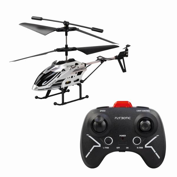 Silverlit Flybotic Sky Aurora este un elicopter cu telecomanda conceput pentru zbor stabil si control precis potrivit copiilor peste 8 ani Modelul dispune de sistem cu rotor dublu pentru echilibru optim si manevrabilitate imbunatatita fiind ideal pentru utilizare in interior Designul aerodinamic modern este completat de efectul luminos Dazzle LED Tail Light care ofera un plus de vizibilitate si impact vizual in timpul zborului Telecomanda ergonomica permite control intuitiv al directiei si 