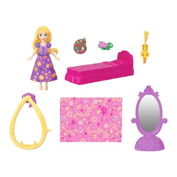 Setul Disney Princess Rapunzel recreeaza lumea magica din povestea printesei Rapunzel intr-un format compact si interactiv Setul include o mini figurina Rapunzel si elemente de decor inspirate din celebrul turn din poveste Piesele pot fi asamblate pentru a crea o scena de basm plina de culoare iar structura modulara permite extinderea si conectarea cu alte seturi din colectia Storytime Stackers Detaliile inspirate din universul Disney culorile vibrante si accesorii tematice incurajeaza 