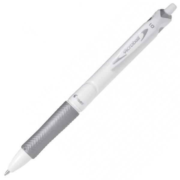 Pix cu bila Pilot Acroball Pure White 10 mmColoreaza-ti ziua la birou cu Acroball Cerneala fina si nuantele vii te vor face sa-l folosesti zilnicNoul pix Pilot Acroball Pure White este partenerul perfect pentru oricine vrea sa iasa din monotonia zilei sa-si lumineze viata de zi cu ziCand iei un Acroball PureWhite spui la revedere monotonei plictiselii si saluti o lume noua proaspata vieDiscreta eleganta a noului corp Acroball PureWhite este 
