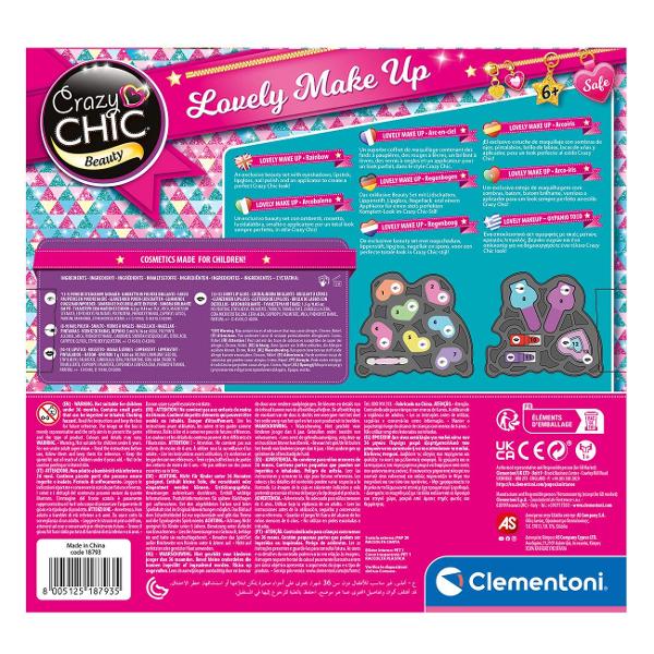 Un set pentru machiaj Crazy Chic care urmeaza tendinta curcubeului foarte iubita de fete Doua tavi pline cu farduri de ochi rujuri luciu de buze si lacuri de unghii ideale pentru a le lua cu tine oriunde