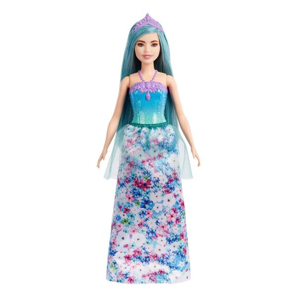 Papusile printesa Barbie&trade Dreamtopia cu aspect de basm le permit copiilor sa descopere o lume de povesti magice si sa experimenteze aventuri regale Aceste papusi printesa Barbie&reg cu un corset stralucitor cu efect de ombre si o fusta lunga de printesa cu imprimeu floral colorat si strat de tul inspira povestirea Pantofii asortati si o tiara detasabila cu detalii asemanatoare unei bijuterii completeaza aspectul regal Cu culorile curcubeului si detalii fantastice papusile 