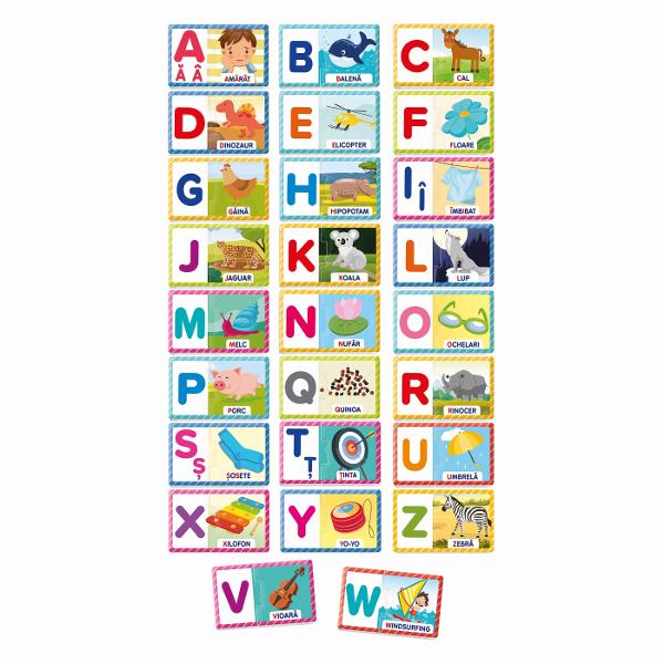 &bdquoAGERINO DE LA A LA Z Un joc educativ format din piese de puzzle cu litere si lucruri care incep cu aceeasi litera astfel incat copiii sa invete alfabetul si sa faca legatura litera-cuvantMai mult de indata ce copilul este familiarizat cu literele poate incepe sa citeasca cuvintele litera cu litera descoperind astfel cuvantul magic al lecturiiValori dezvoltate logica cunostinte despre lume autonomia sociabilitatea memoria limba straina aptitudinile motorii Toate jocurile 