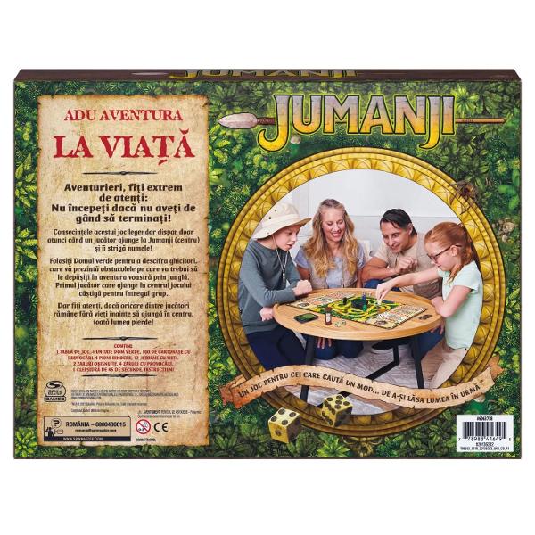 Urmarirea leului ciocnirile de rinoceri si vanatoarea de crocodili sunt doar inceputul pericolelor in lumea salbatica a Jumanji Auncati un cub octogonal pentru a vedea ce te asteapta Descoperiti cartile de pericol verificati decodificatorul pentru a citi mesajul secret si incercati sa va salvati inainte de sfarsitul lumii Toti jucatorii se intrec cu timpul pentru a supravietui Jungla este inspaimantoare Daca campurile sfarsitului lumii se umpla jungla te va invinge pe tine si pe 