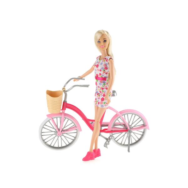 Haideti la plimbare cu bicicleta alaturi de papusa LaurenSetul include papusa Lauren ce poarta o rochita scurta vesela cu imprimeu si o minunata bicicleta roz cu cosulet si un recipient pentru apaAlaturi de Lauren poti sa pornesti in fiecare zi in aventura&nbsp;Varsta recomandata 3 ani