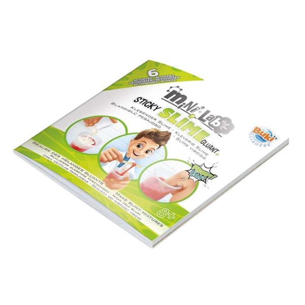 Realizeaza-ti propriile mixturi lipicioaseAmesteca pudra cu apa si vei obtine amestecul preferatSetul contine 6 plicuri de pudra 3 culori&nbsp; albastru rosu si galben  sclipici un pahar gradat pentru masurarea cantitatilor spatula pentru amestecare 2 pahare pentru depozitare si instructiuni ilustrate color cu 6 activitati&nbsp;Dimensiune cutie 20 x 6 x 25 cmGreutate 231 gVarsta recomandata de 