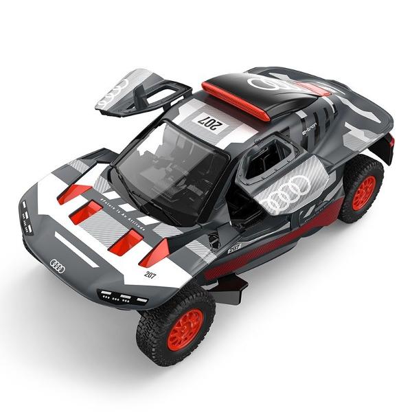 Masinuta are proportiile ideale pentru momente pline de distractie si amuzament avand dimensiunile in centimetri dupa cum urmeaza  199585 Masinuta metalica AUDI RS Q E TRON  scara 1 la 32 are anvelope de cauciuc si un design detaliat interior-exterior realizat din material metalic turnat cu accesorii realizate din material plastic portiere de calitate superioara Copilul dumneavoastra se poate juca in voie cu masina metalica AUDI RS Q E TRON  oferita de brandul international Rastar Nicio 