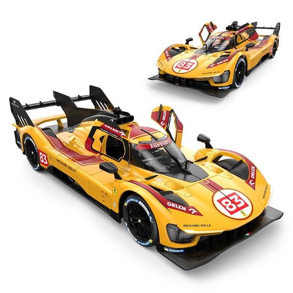 Copilul dumneavoastra se poate juca in voie cu masina cu telecomanda Ferrari 499P N83 GALBEN scara 1 la 14 oferita de brandul international Rastar Nicio cursa nu este imposibil de castigat cu acesta masinuta replica oficiala cu licenta a modelului original construita cu mare atentie la detalii Masinuta are proportiile ideale pentru momente pline de distractie si amuzament Masinuta functioneaza pe frecventa de 24GAlimentarea se face astfel  pentru masinuta sunt necesare 5 baterii tip AA 