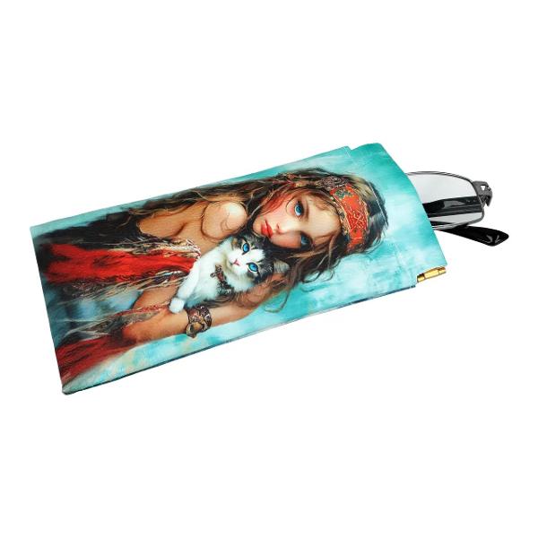Etui pentru ochelari Natalia Bonilla Povestile Pisicilor Clara si Mia 9x18 cm 0210328