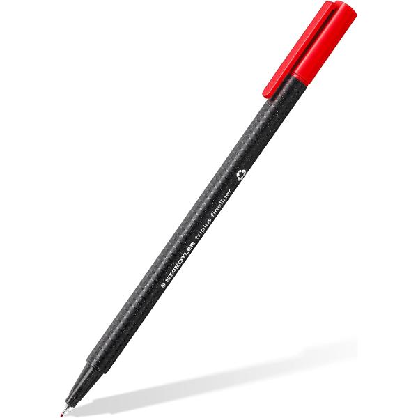 Fineliner Triplus 03 mm 4 culori la set Staedtler ST-334-S-BK4Rosu Albastru Verde Negru