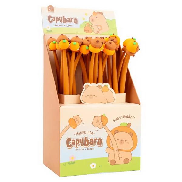 Pix Silicon CAPYBARA &ndash; Relaxare si Stil la Fiecare Rand Adu cea mai cool si relaxata atmosfera pe biroul tau Pixul CAPYBARA imbina perfect utilitatea unui instrument de scris precis cu designul fashion inspirat de cel mai prietenos animalut fiind gata sa iti coloreze starea de spirit la scoala sau la birou De ce iti va placeaDesign Trendy si Adorabil Personajul Capybara transforma acest pix intr-un accesoriu de colectie indispensabil pentru fanii animalutelor aducand un 