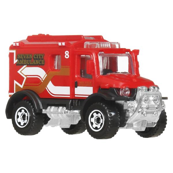 Setul Matchbox contine 8 masinute din metal fiecare realizata cu un nivel ridicat de detalii si inspirata din modelul real de vehicul Acest set special include un vehicul de politie exclusiv disponibil doar in acest pachet si combina masini sport masini clasice SUV-uri si utilaje de constructii pentru o experienta completa de joc si colectie Masinutele sunt fabricate din metal durabil cu piese din plastic la scara aproximativa 1 la 64 si sunt potrivite pentru copii de la 3 ani in sus 
