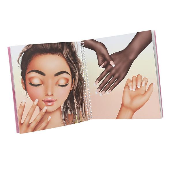 Cartea cu stickere pentru machiaj &537;i look-uri de frumuse&539;e deosebite TOPModel Dress Me Up Face 24 de pagini spiralate cu portrete de modele care pot fi &icirc;nfrumuse&539;ate cu stickere pentru unghii buze ochi &537;i bijuterii din 7 coli