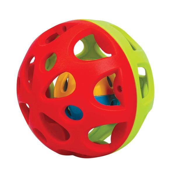 Jucaria mingiuta zornaitoare este conceputa special pentru a fi usor de manevrat de catre manutele mici ale bebelusilor Este ideala pentru cei mici incepand cu varsta de 3 luni si peste oferind o experienta interactiva si stimulativa in timpul jocului Forma dimensiunea si greutatea sunt adaptate pentru a fi perfecte pentru manutele delicate ale copiilor mici facilitand astfel manipularea si interactiunea cu jucaria Jucaria produce sunete placute de zornait prin agitare rostogolire sau 