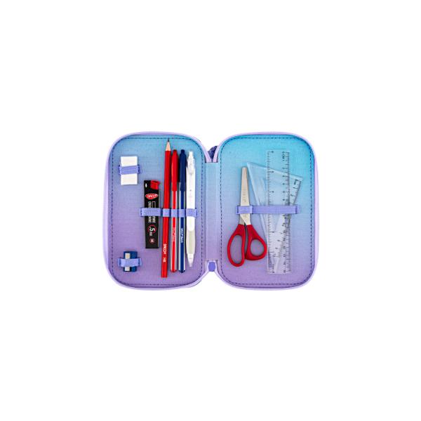 Penar &537;colar triplu echipat DACO &ndash; model Z&acirc;na florilor 46 piese 3 compartimente movlilaPenarul &537;colar&nbsp;DACO &ndash; Z&acirc;na florilor&nbsp;este alegerea ideal&259; pentru elevii care &icirc;&537;i doresc un set complet bine organizat &537;i cu un design de poveste Decorat cu o 