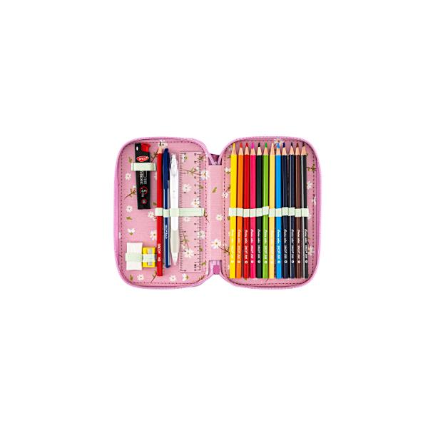 Penar &537;colar echipat dublu &ndash; model cu z&acirc;n&259; compartimentatPenarul &537;colar dublu echipat Z&acirc;na magic&259; este alegerea ideal&259; pentru fete care &icirc;&537;i doresc un accesoriu practic &537;i elegant pentru organizarea rechizitelor Cu un design delicat &icirc;n nuan&539;e de roz pastel decorat cu margarete &537;i ilustra&539;ie cu z&acirc;n&259; acest penar &icirc;mbin&259; utilitatea cu un aspect atractivRealizat 