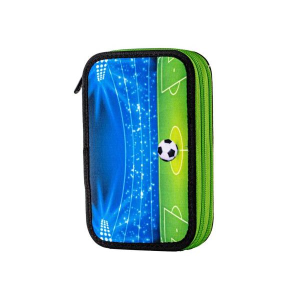 Penar &537;colar echipat dublu &ndash; model stadion compartimentatPenarul &537;colar dublu Stadion este alegerea ideal&259; pentru b&259;ie&539;ii pasiona&539;i de sport &537;i competi&539;ie Cu un design atractiv inspirat din lumea fotbalului ce include teren de joc &537;i minge &icirc;n nuan&539;e de albastru &537;i verde acest 
